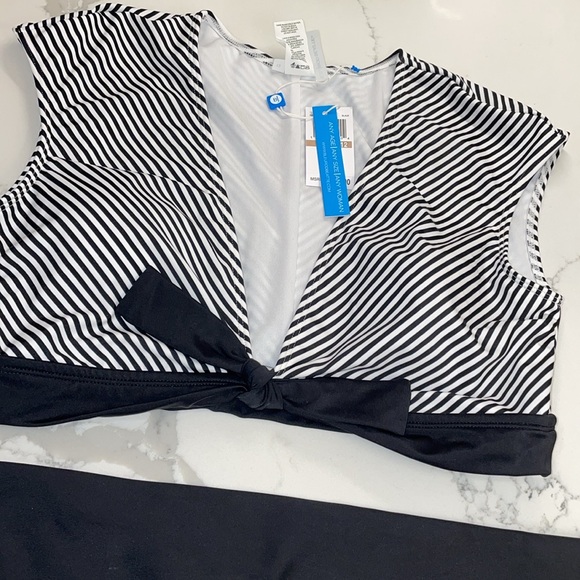 Blue Rod Beattie Bikini 2PC Black & White Inside the Lines NWT Size 12 - Picture 4 of 10